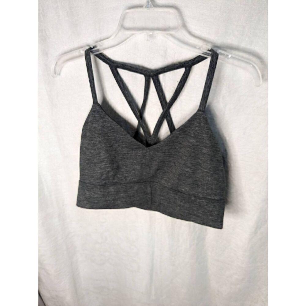 JoyLab Heathered Gray Sports Bra Strappy Large L